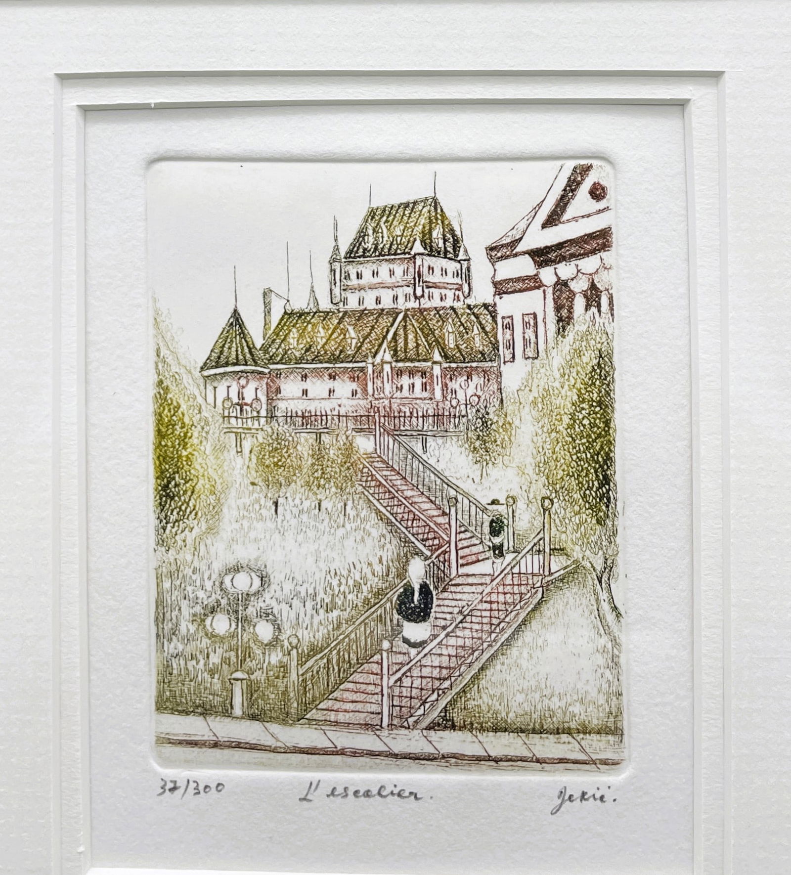 Vintage Signed & Numbered L'ESCALIERS Quebec Print 32/300 - 2