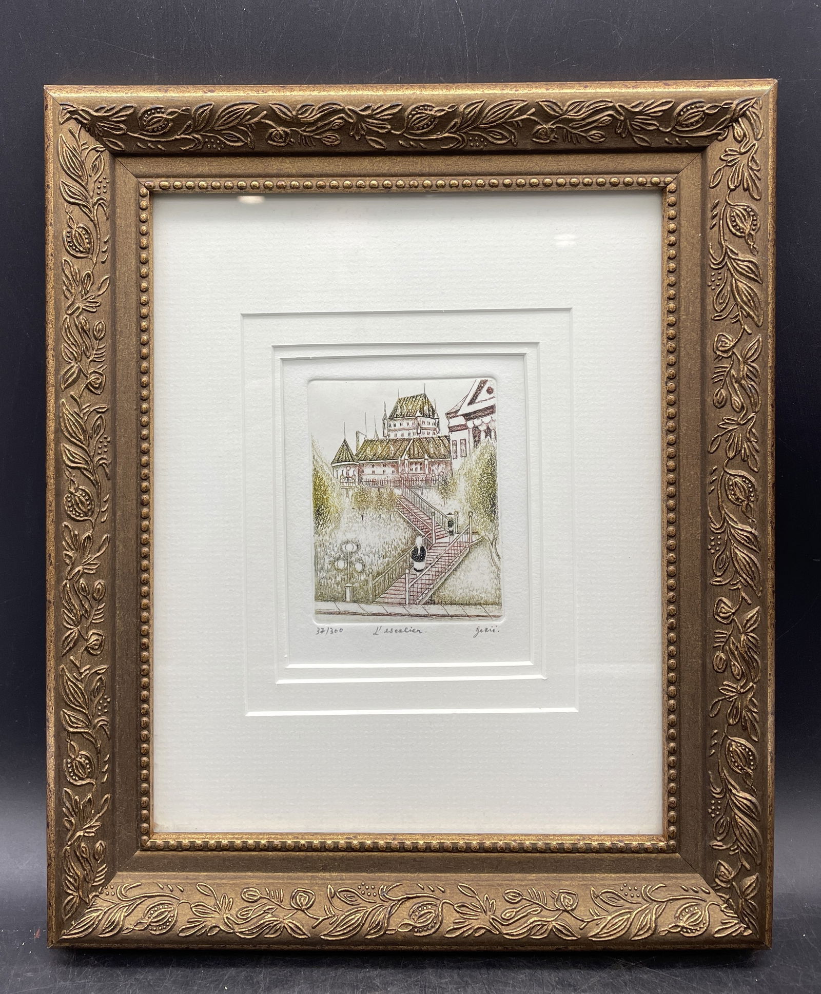 Vintage Signed & Numbered L'ESCALIERS Quebec Print 32/300 - 6