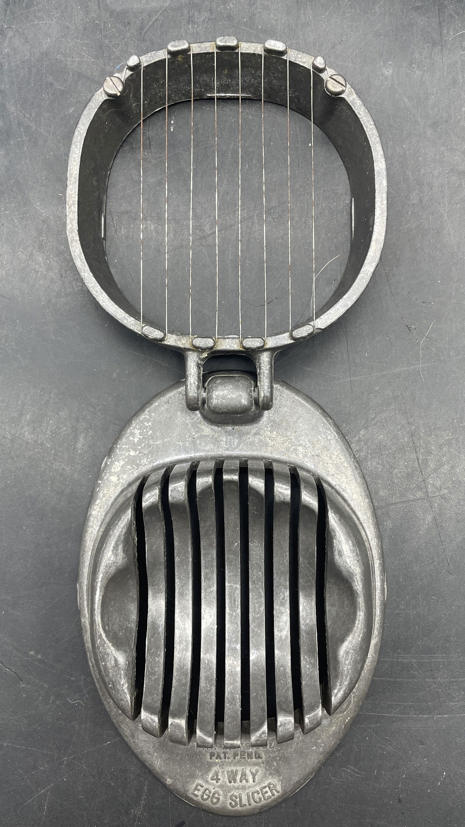 Vintage Presto 4 Way Egg Slicer Aluminum with Metal Wire Cutter 1950s - 4
