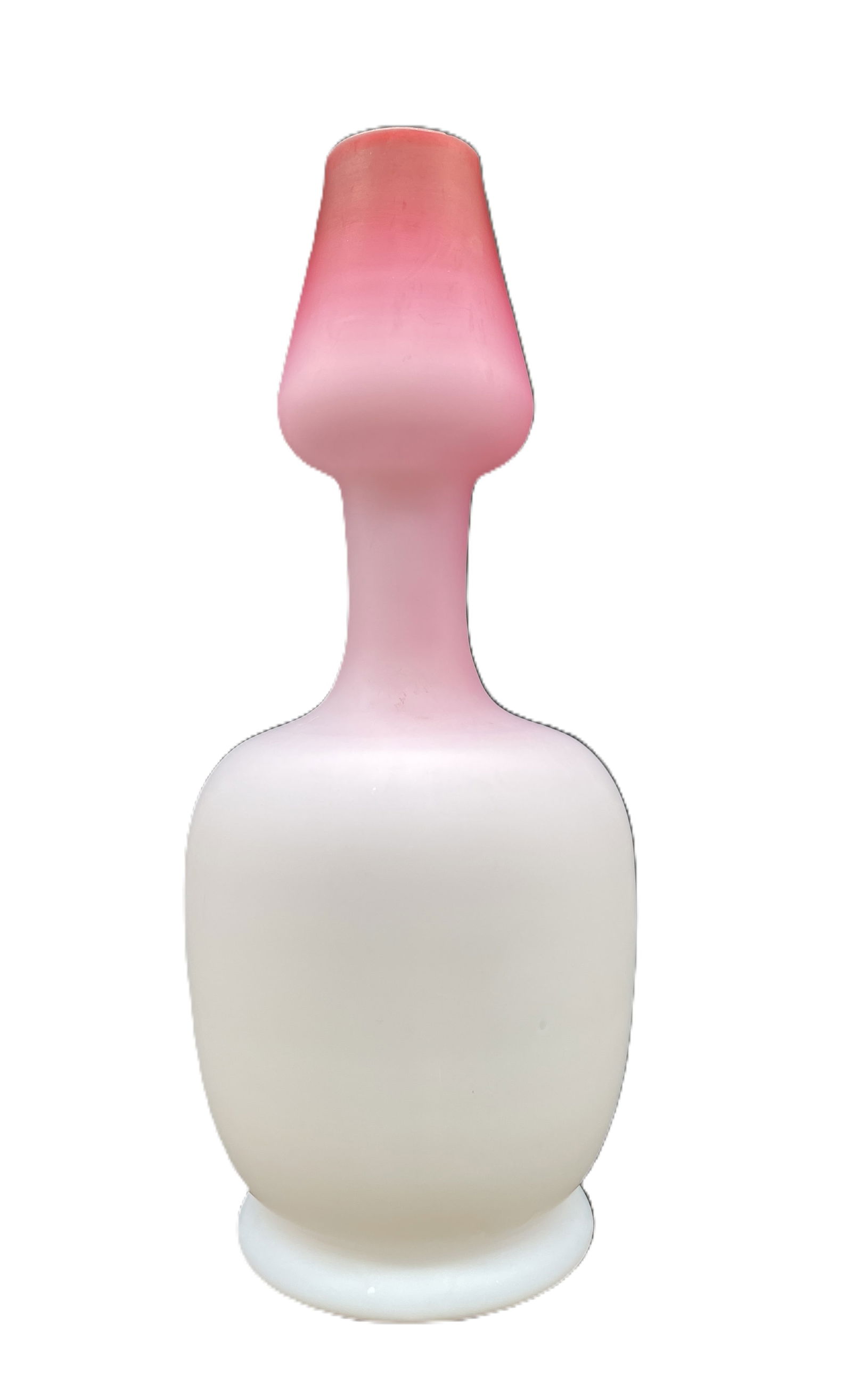 Bohemian Victorian Pink Cased Peach Blow Satin Glass Double Gourd Shape Vase - 2