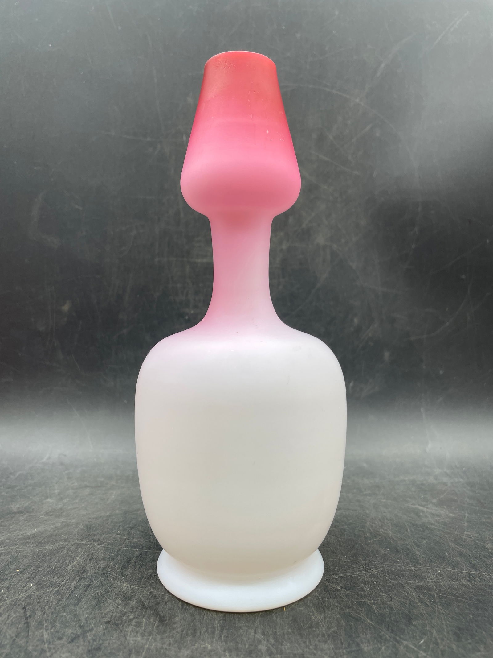 Bohemian Victorian Pink Cased Peach Blow Satin Glass Double Gourd Shape Vase - 3