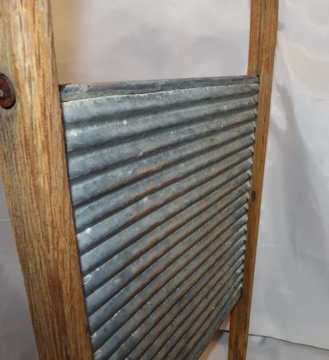 Antique Bent Wood Wash Board - 6