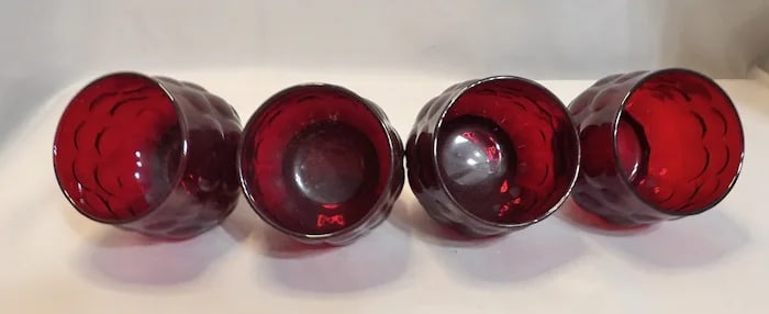 Anchor Hocking Royal Ruby Bubble Sherbet Dishes - 2
