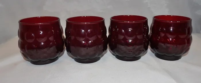 Anchor Hocking Royal Ruby Bubble Sherbet Dishes - 5