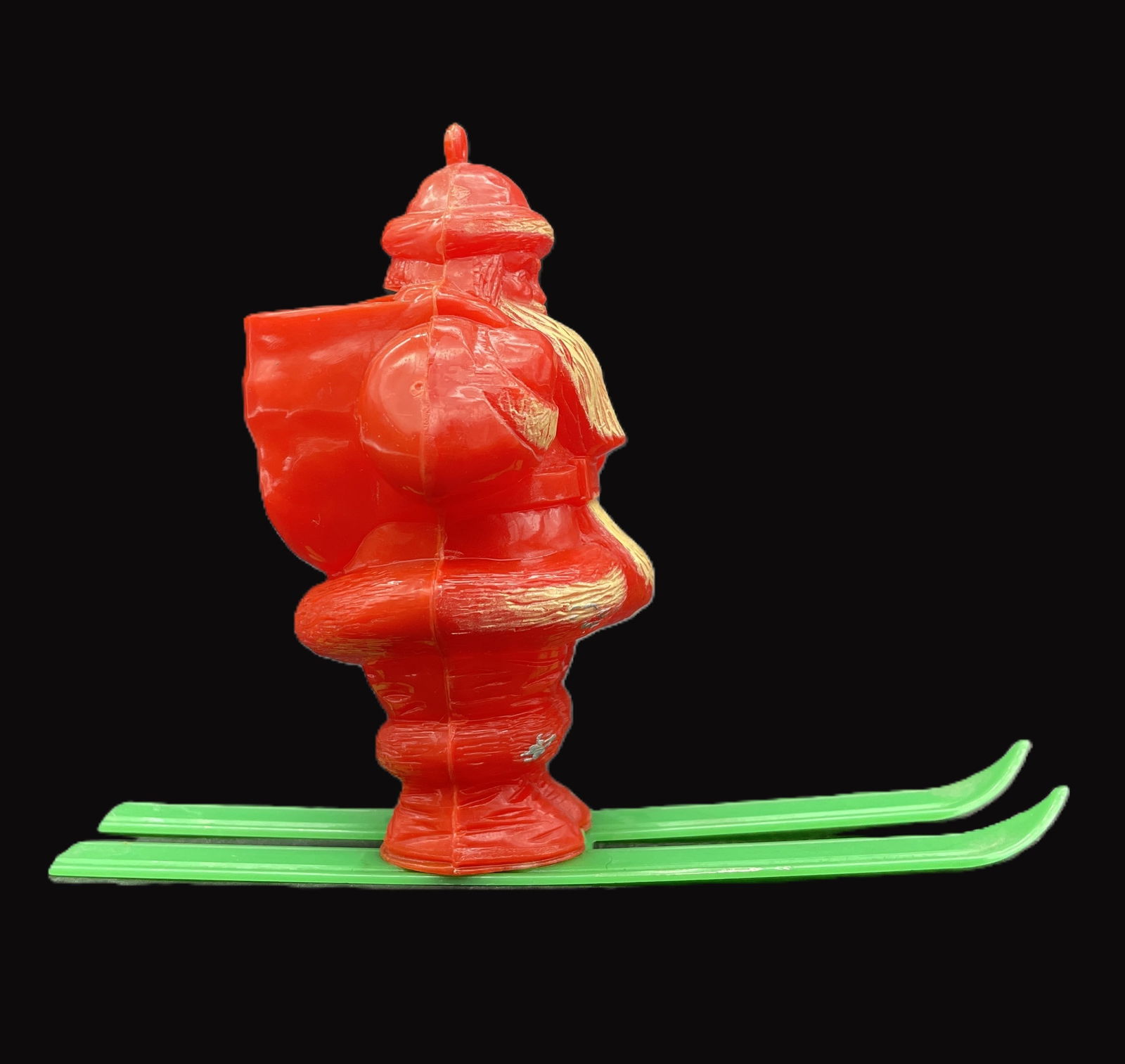 Vintage IRWIN MADE IN USA SANTA on Skis PLASTIC - 2