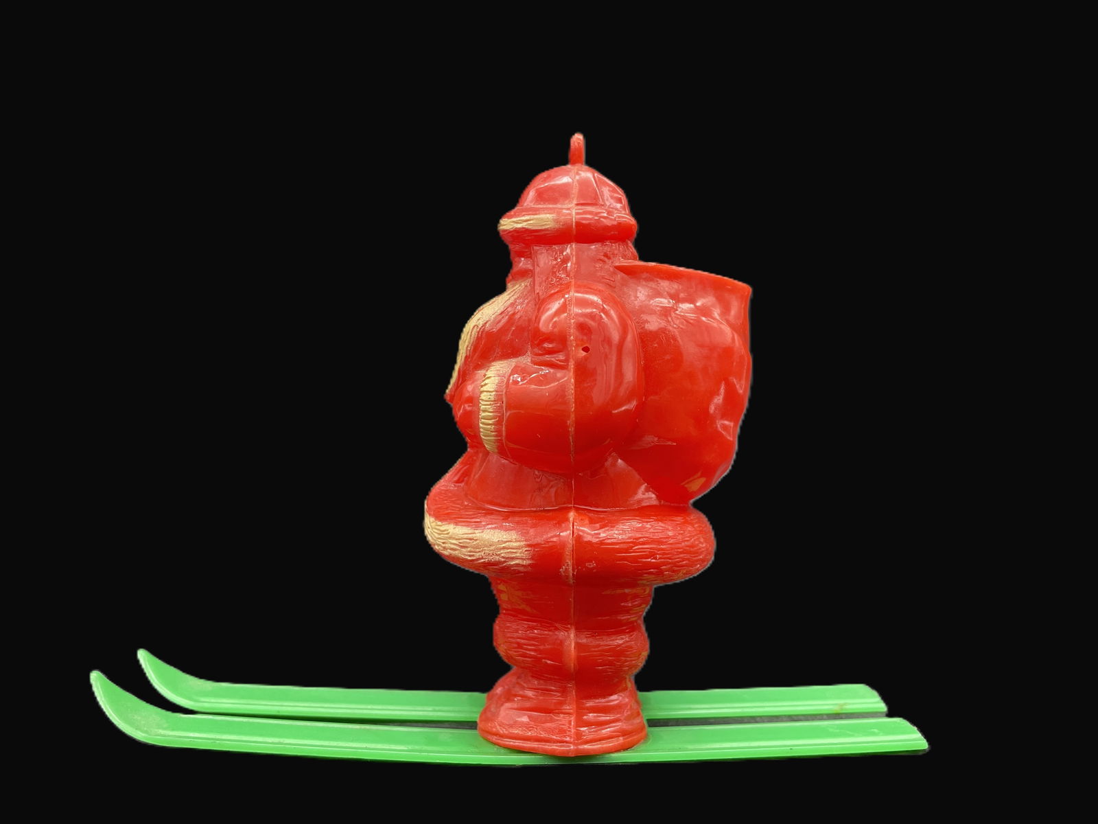 Vintage IRWIN MADE IN USA SANTA on Skis PLASTIC - 4