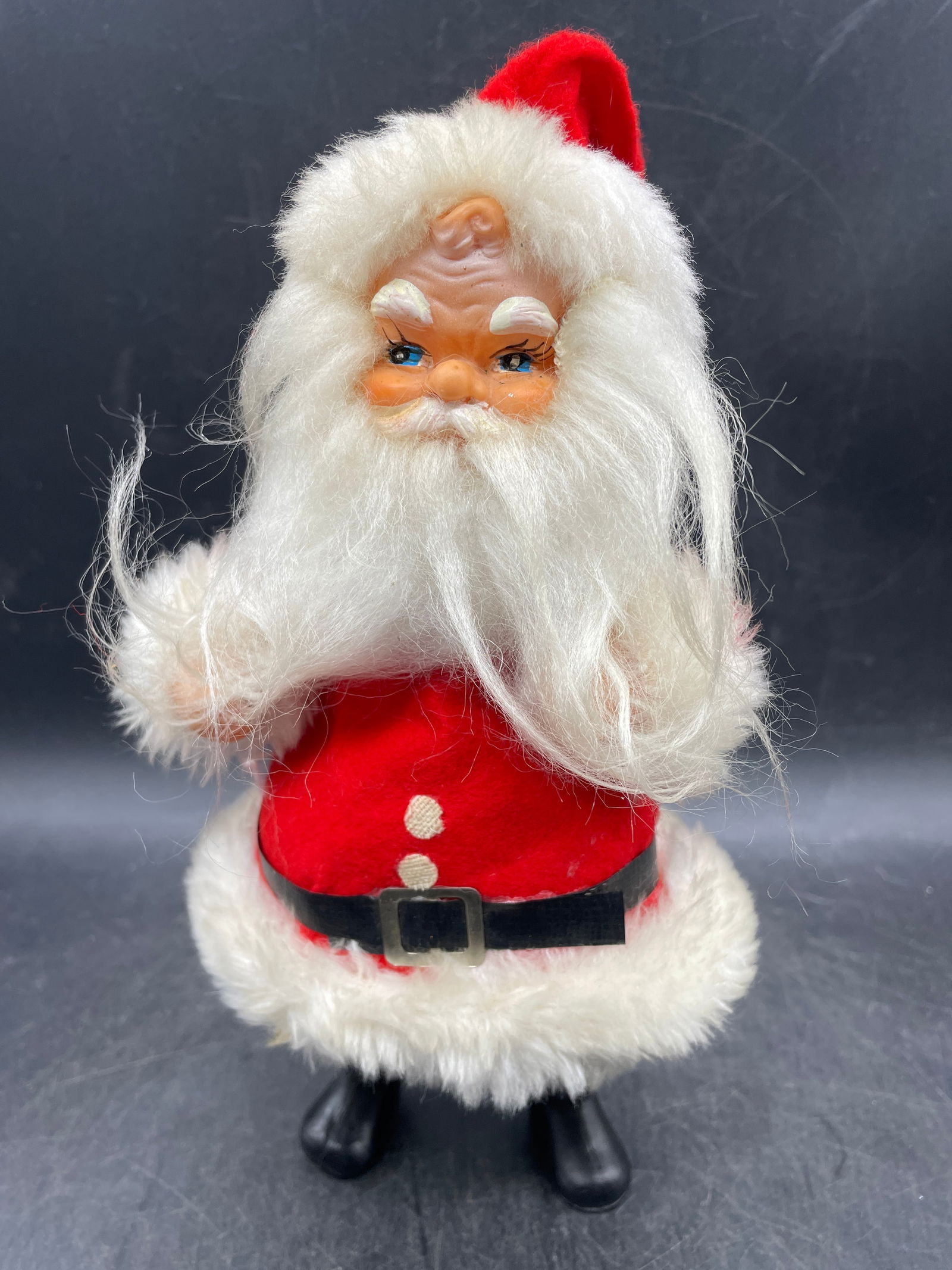 Vintage Rice-Bayersdorfer Co. Rubber face Santa Claus Figurine Black Boots (1 of 8)