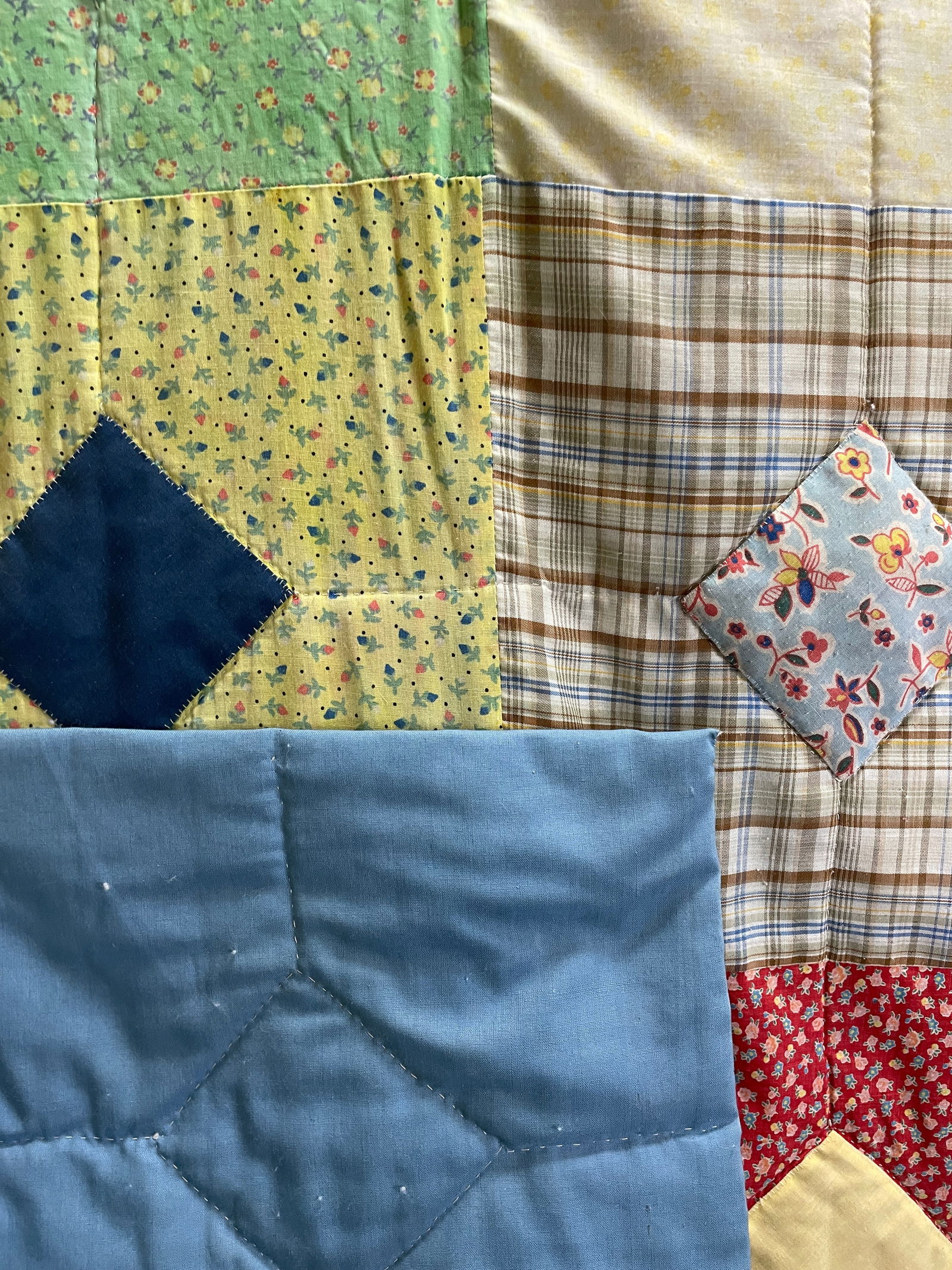 Patchwork Quilt Handstiched 78 x 67 - 5