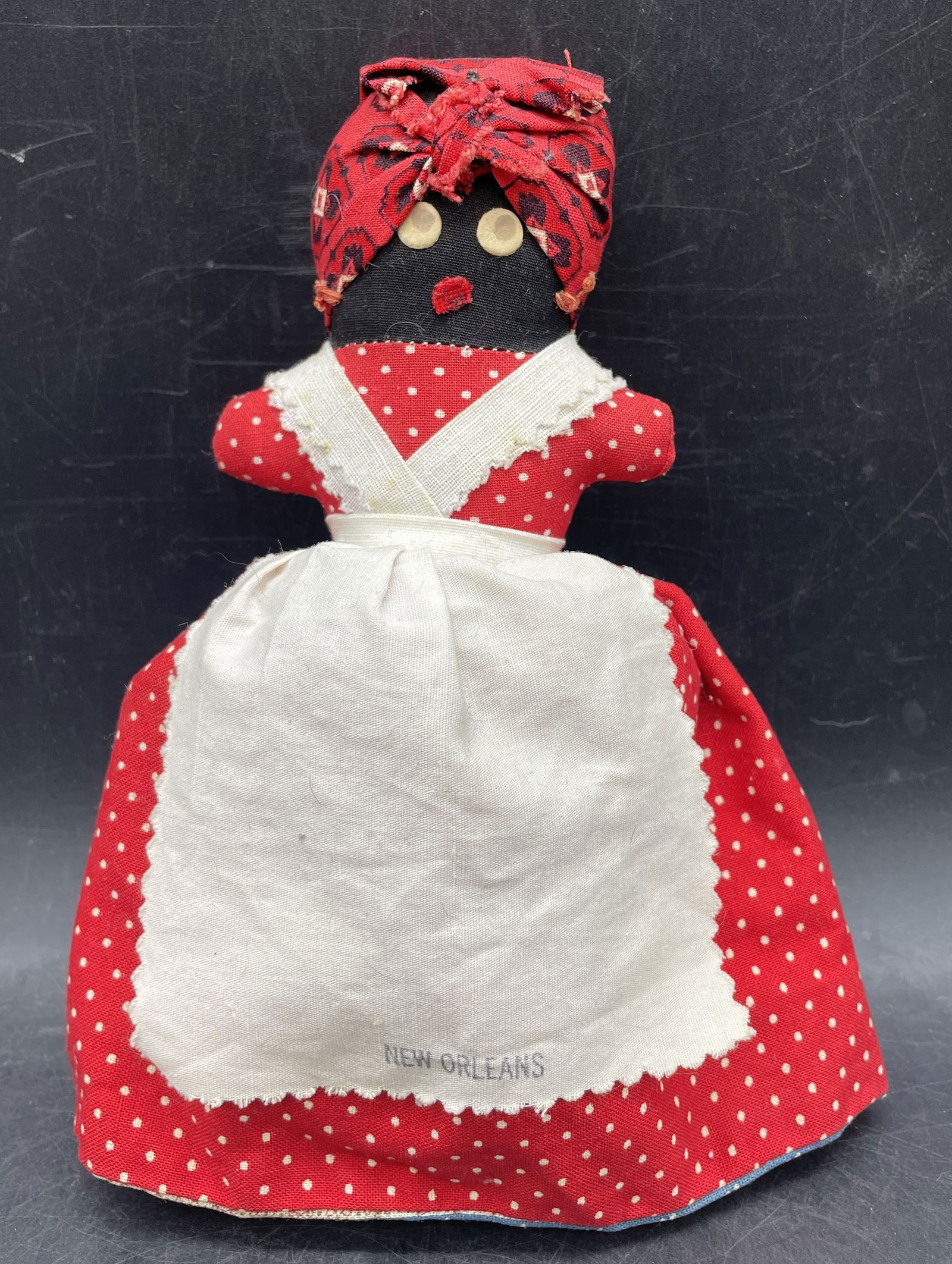 FOLK ART TOPSY TURVY REVERSIBLE FLIP CLOTH DOLL AMERICANA BLACK & WHITE - 2