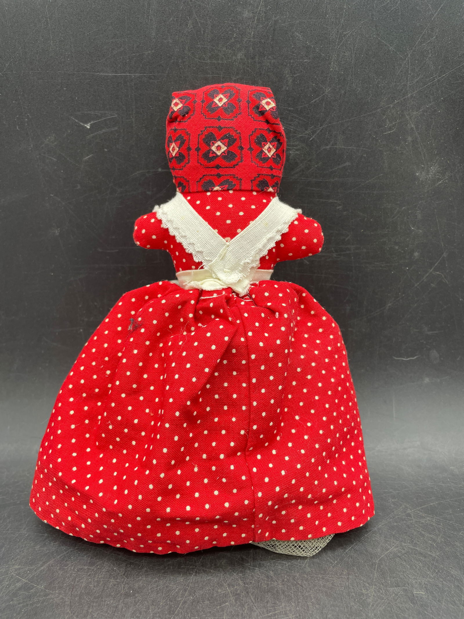 FOLK ART TOPSY TURVY REVERSIBLE FLIP CLOTH DOLL AMERICANA BLACK & WHITE - 3