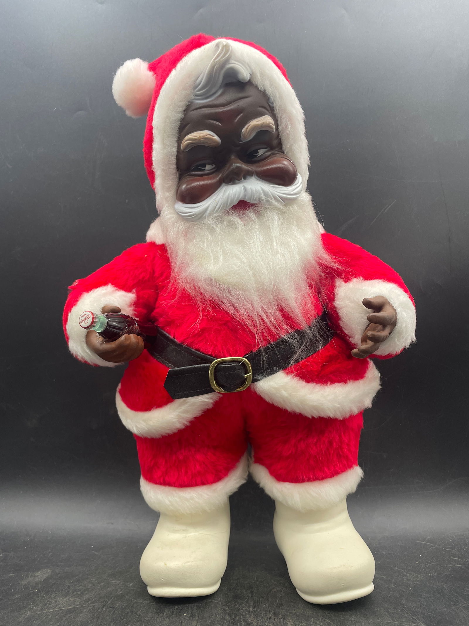 Rare Rushton Coca Cola African American Santa Plush White Boots 50's (1 of 8)