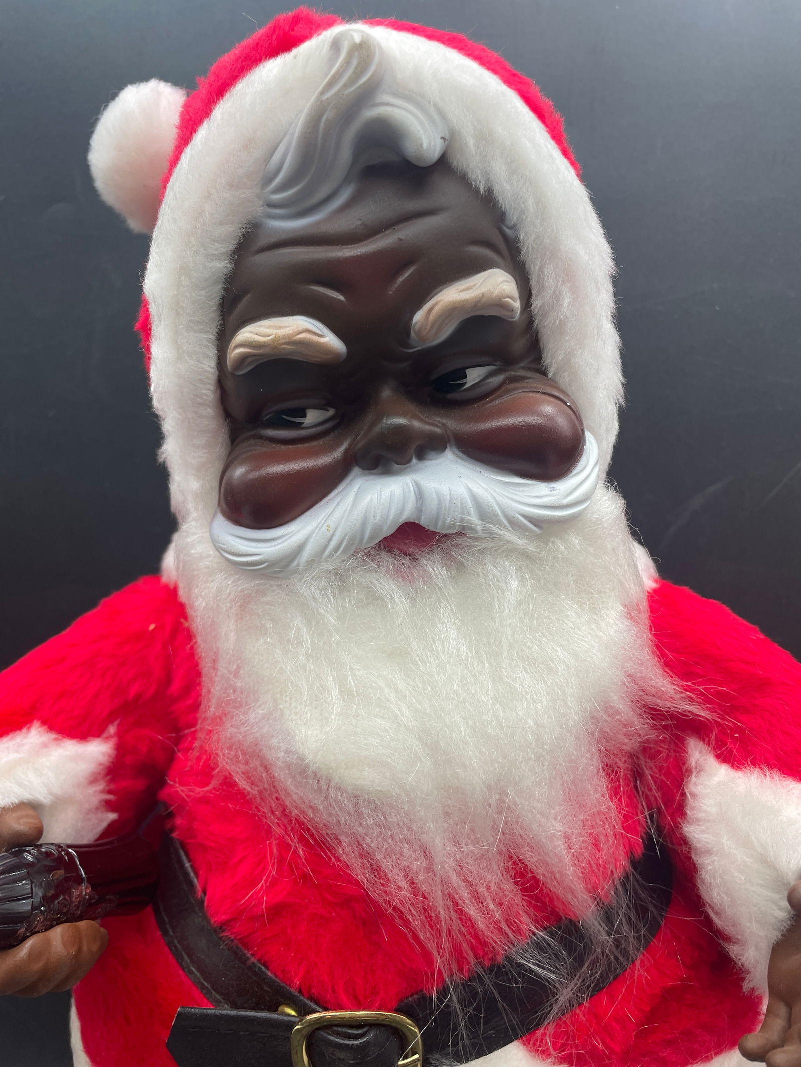 Rare Rushton Coca Cola African American Santa Plush White Boots 50's - 2