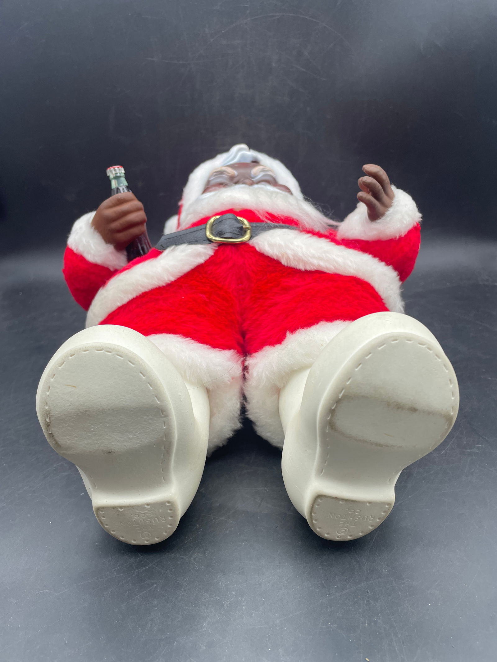 Rare Rushton Coca Cola African American Santa Plush White Boots 50's - 6
