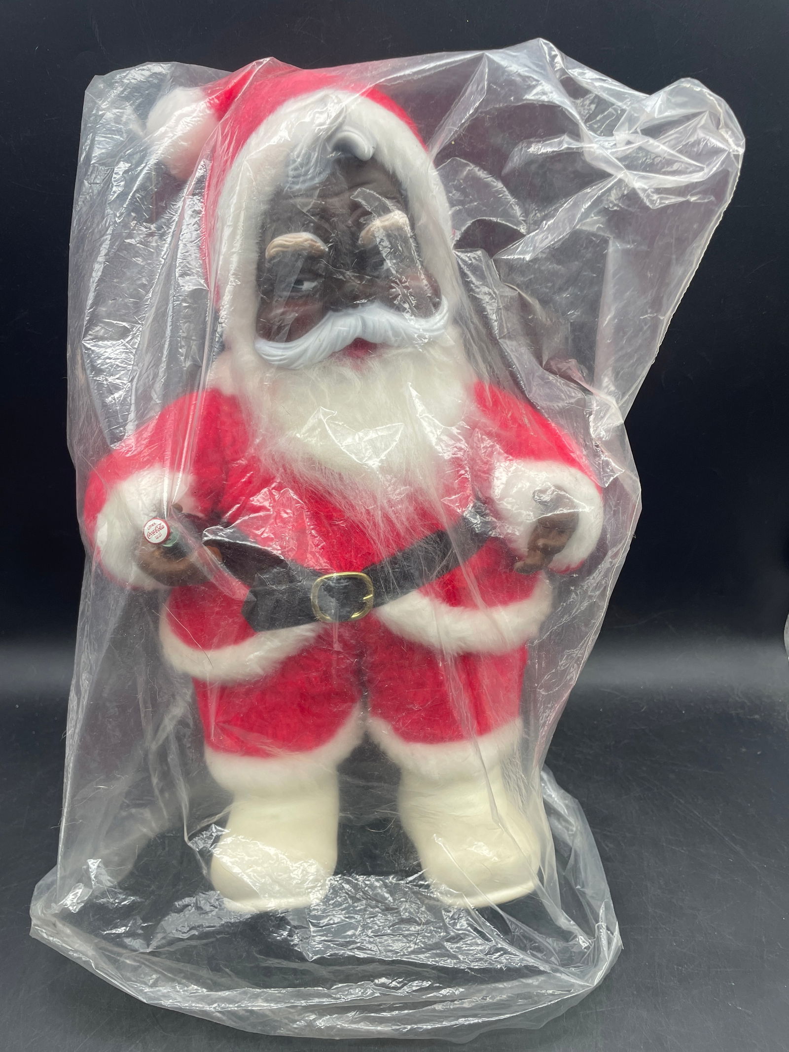Rare Rushton Coca Cola African American Santa Plush White Boots 50's - 8