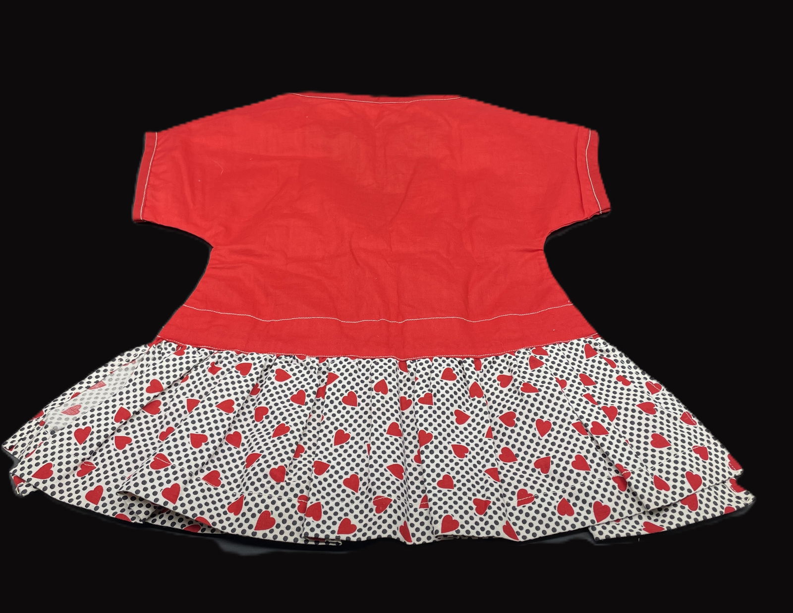 Vintage Dress Shaped Clothes Pin Bag Kitschy Hearts Laundry room décor - 7