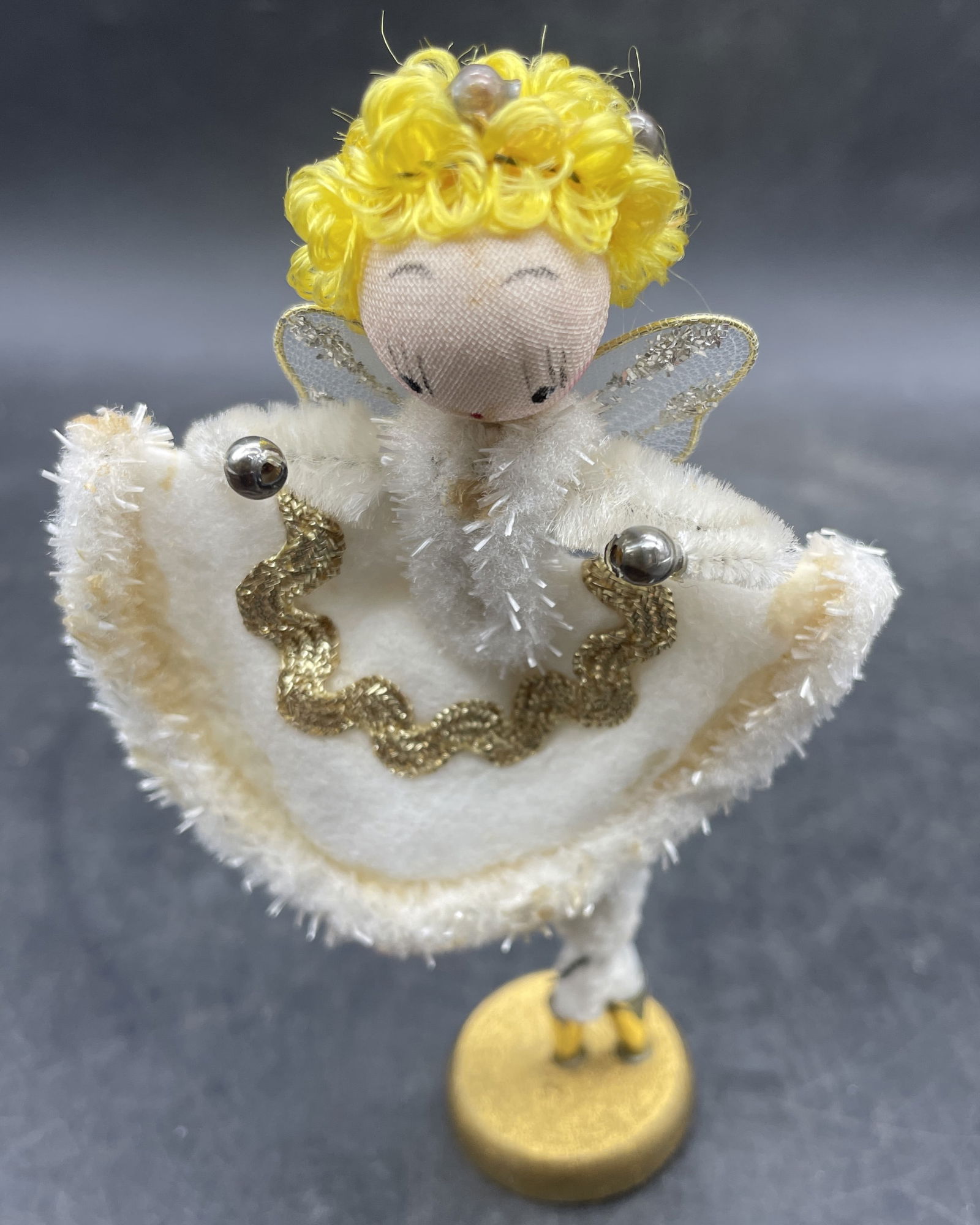 Vintage Japan Pipe Cleaner Angel Ballerina Tulle Wings Yarn Hair - 2