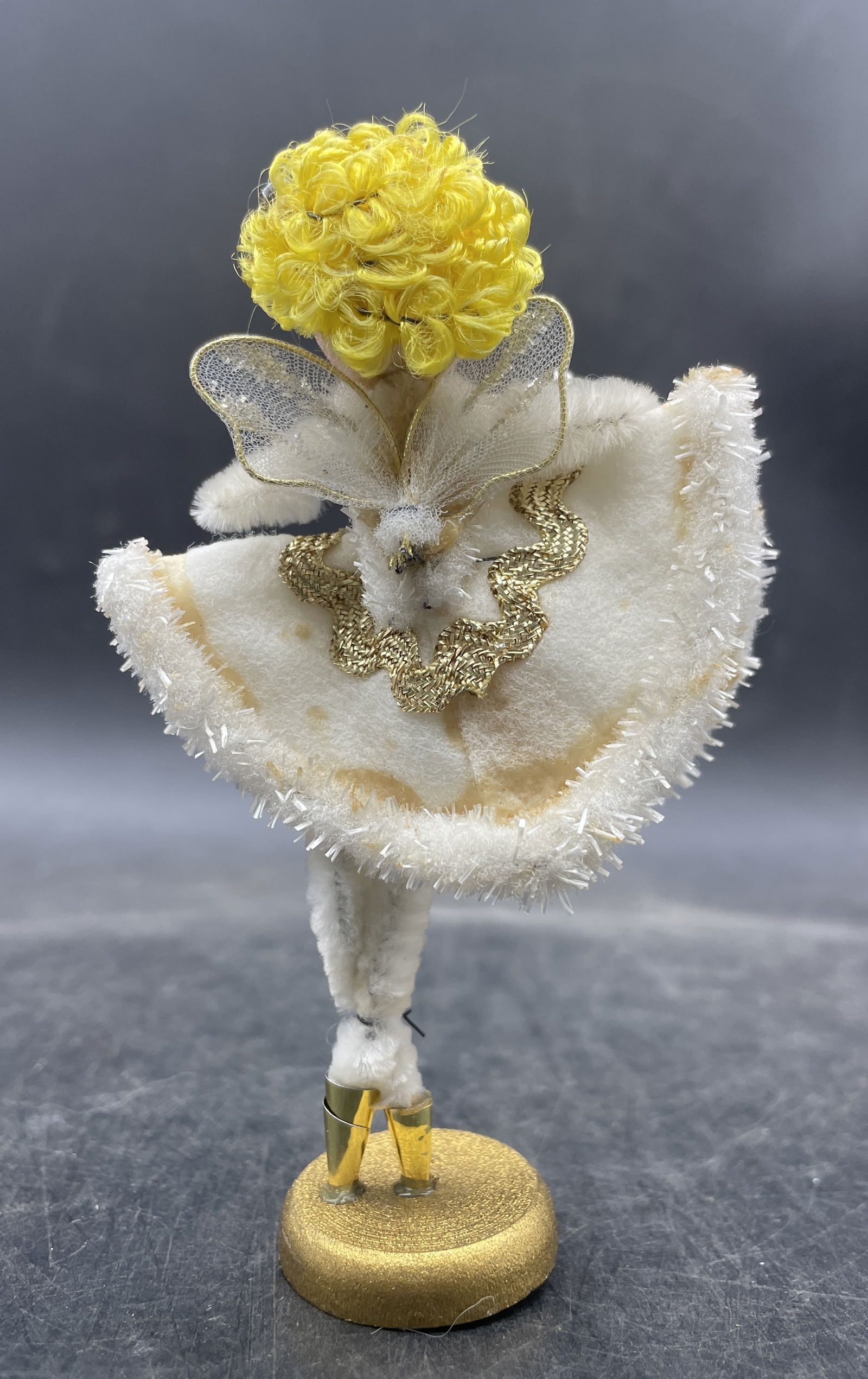 Vintage Japan Pipe Cleaner Angel Ballerina Tulle Wings Yarn Hair - 4