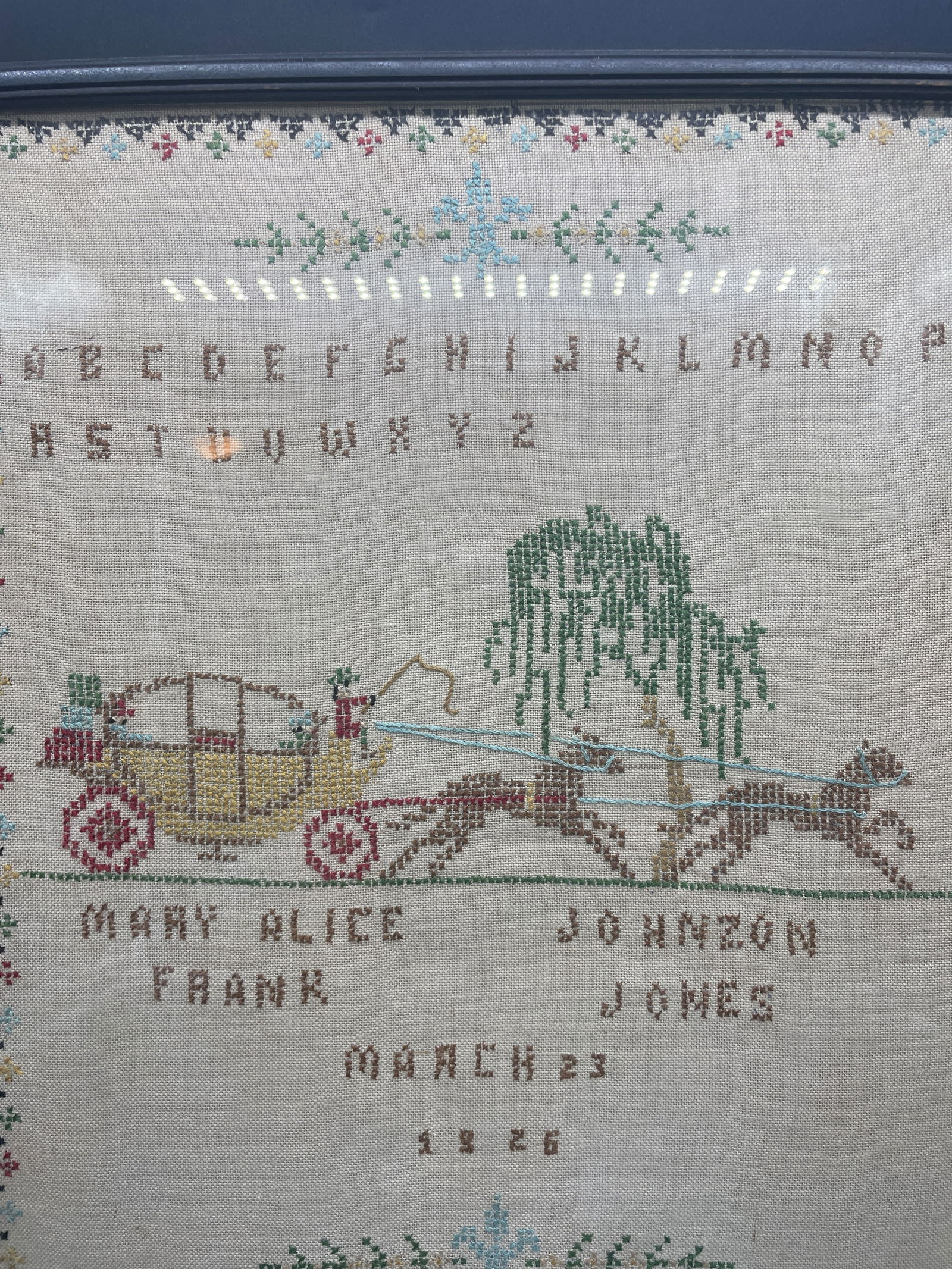 Antique Needlework Sampler - Hand Crafted - 1926 - 3