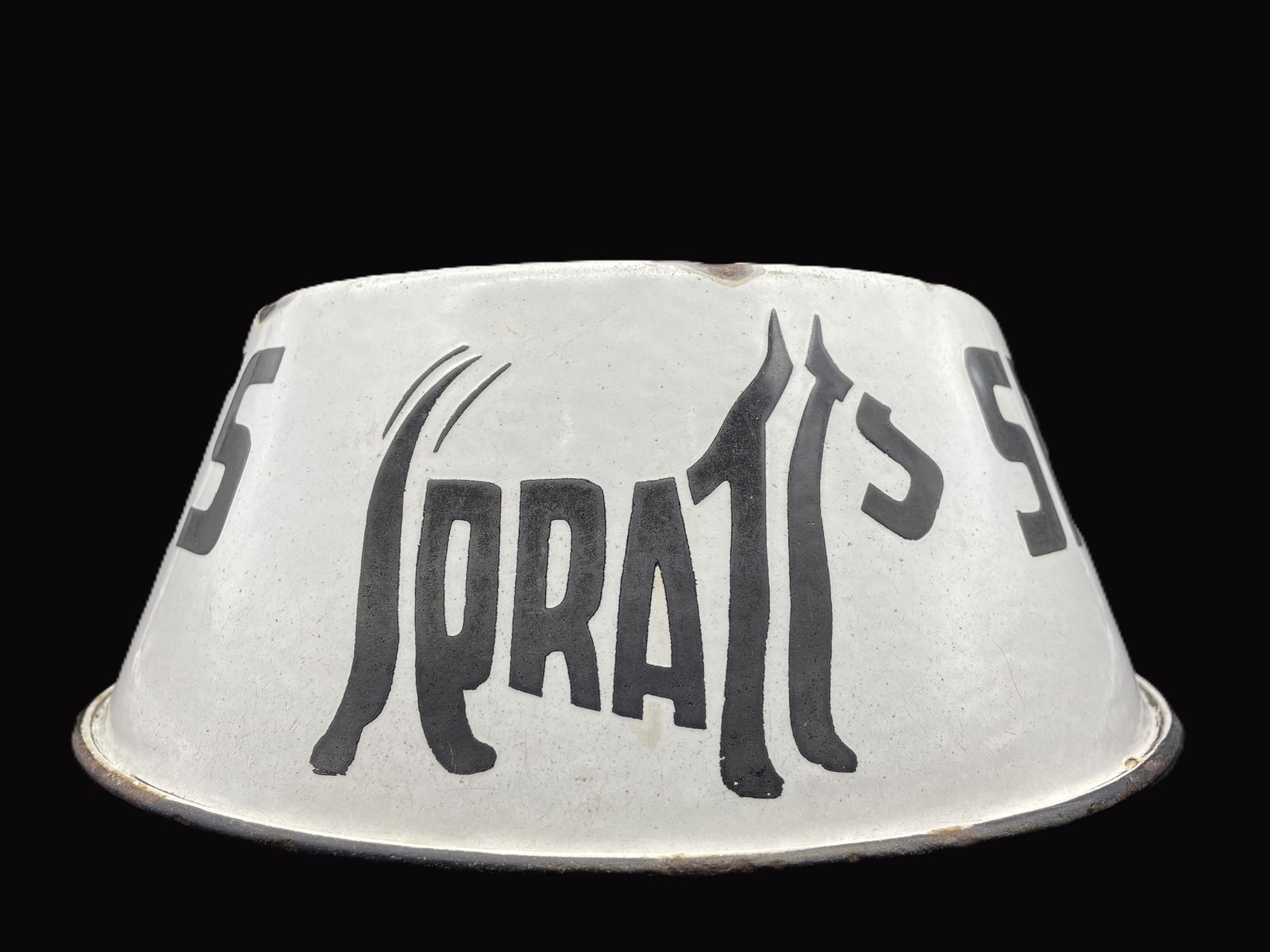 RARE 1920’S SPRATT’S ENAMEL ADVERTISING DOG BOWL WITH THE TERRIER LOGO ON TWO SIDES - 3