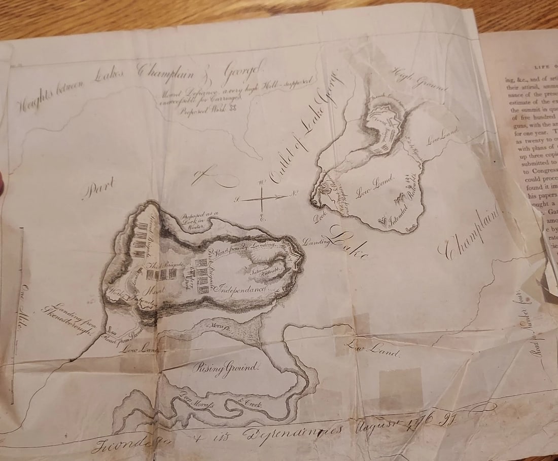 John Trumbull Book 1841 Map Lake George Champlain Drawings - 6