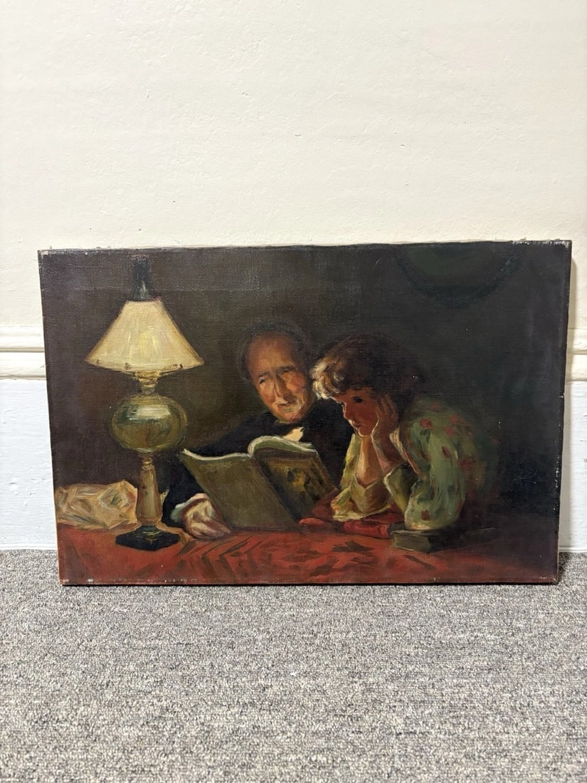 Carolyn Brufex Oil On Canvas Painting: It measures 21” x 14” and is signed on the verso ( I believe it says, painted by carolyn brufex) it dates around 1900 and is being sold as is Shipping:Domestic: Flat-rate of $20.00 to