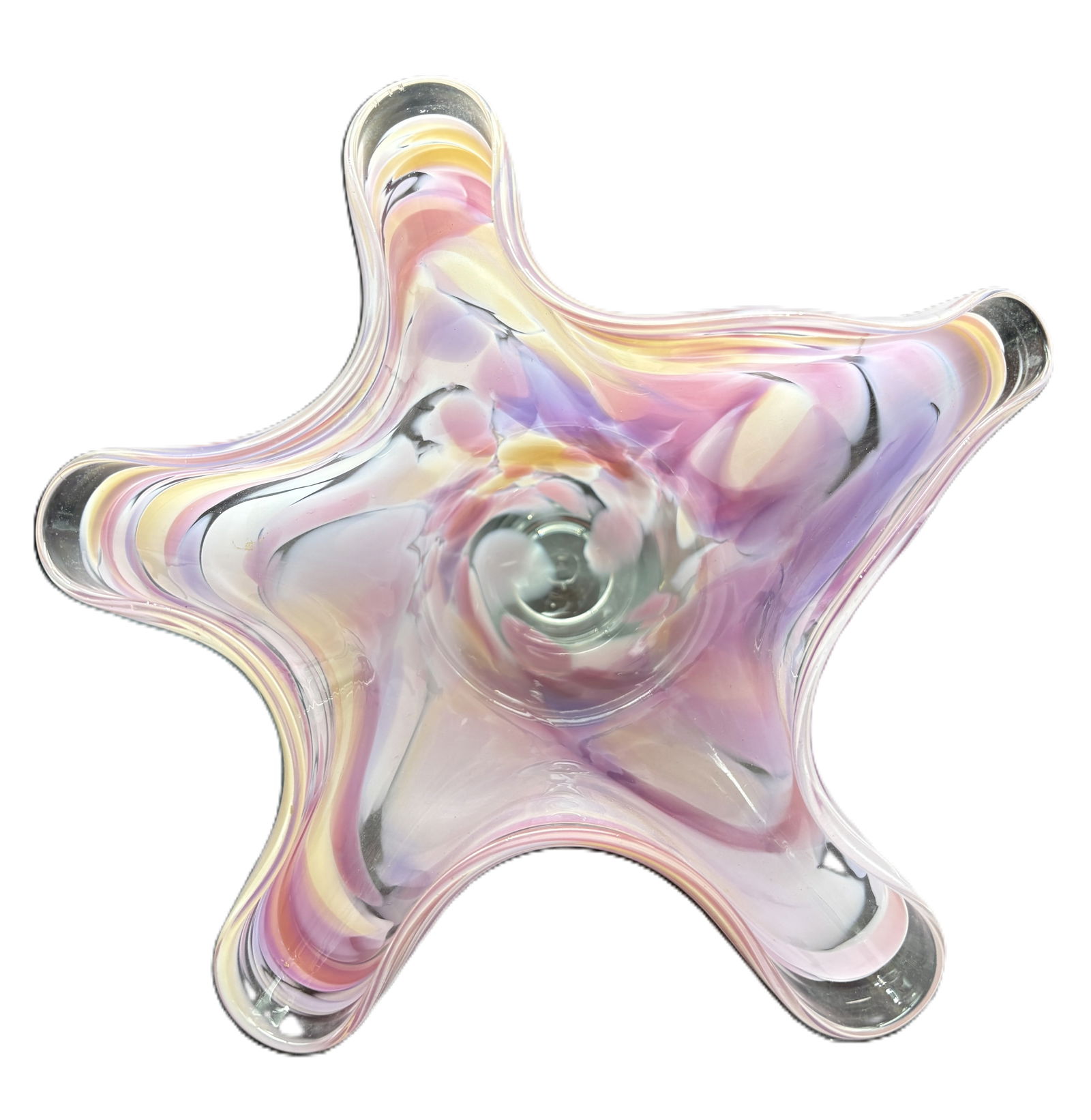 BRUCE FREUND ART GLASS RUFFLE VASE Signed 1987 - 5