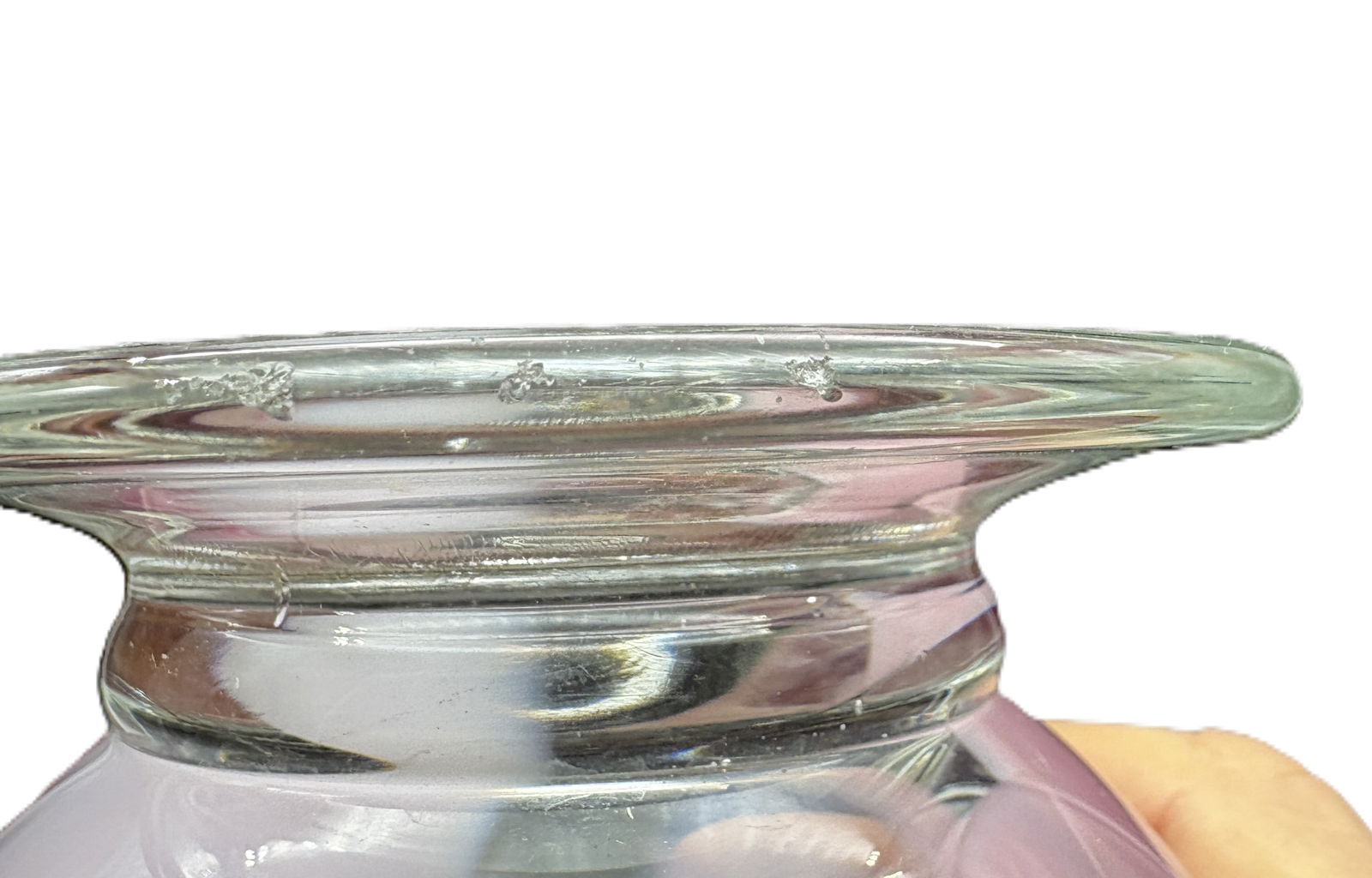 BRUCE FREUND ART GLASS RUFFLE VASE Signed 1987 - 6