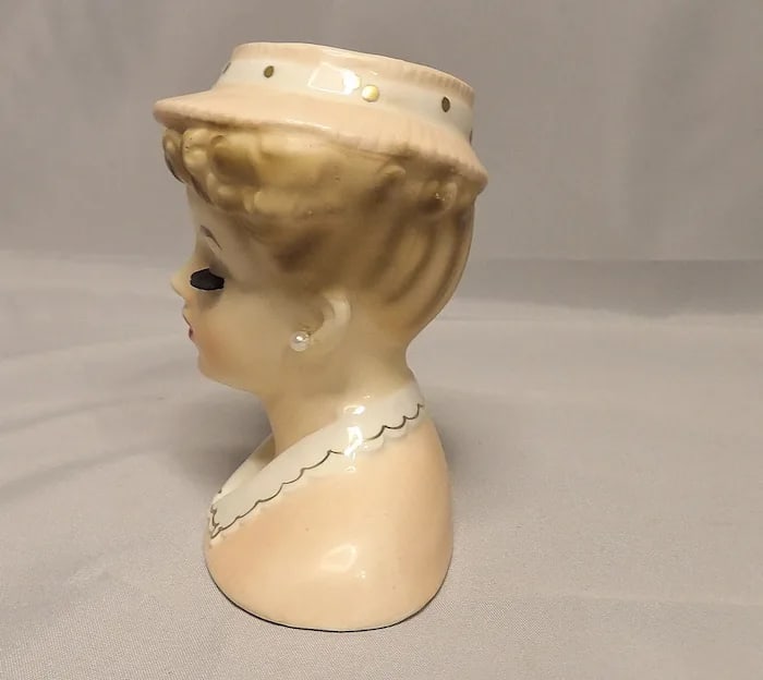 Vintage 1963 Inarco Lady Head Vase - 2