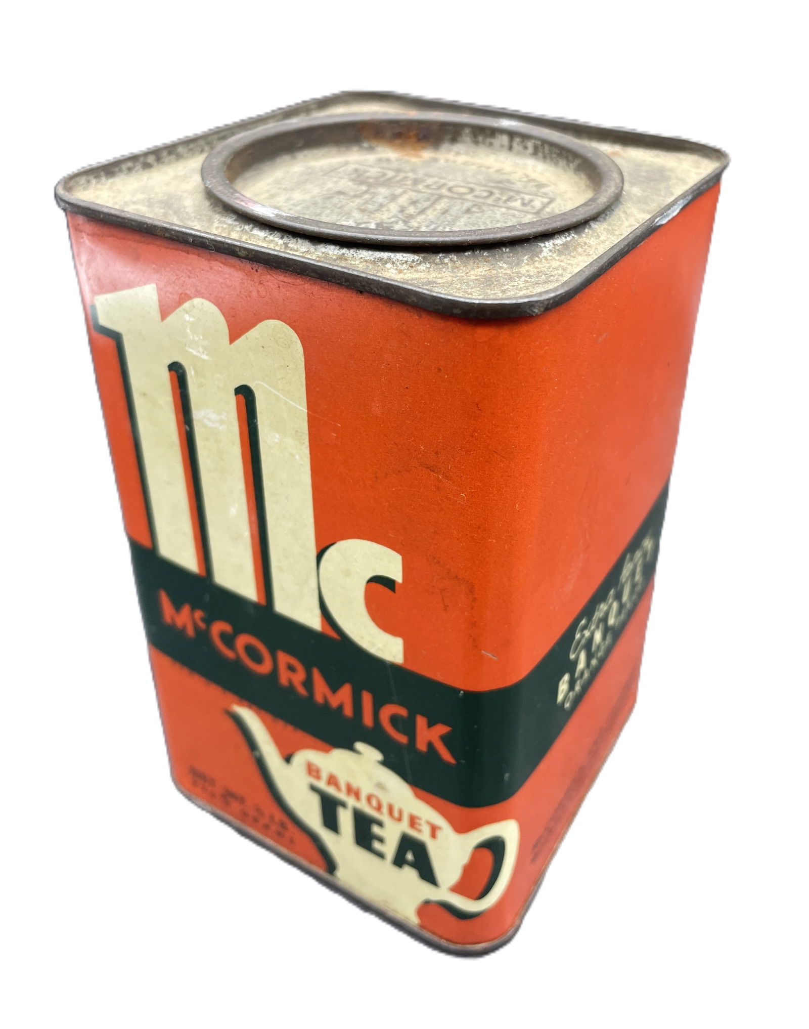 1930's McCormick Banquet Tea Tin 1/2 Pound - 2