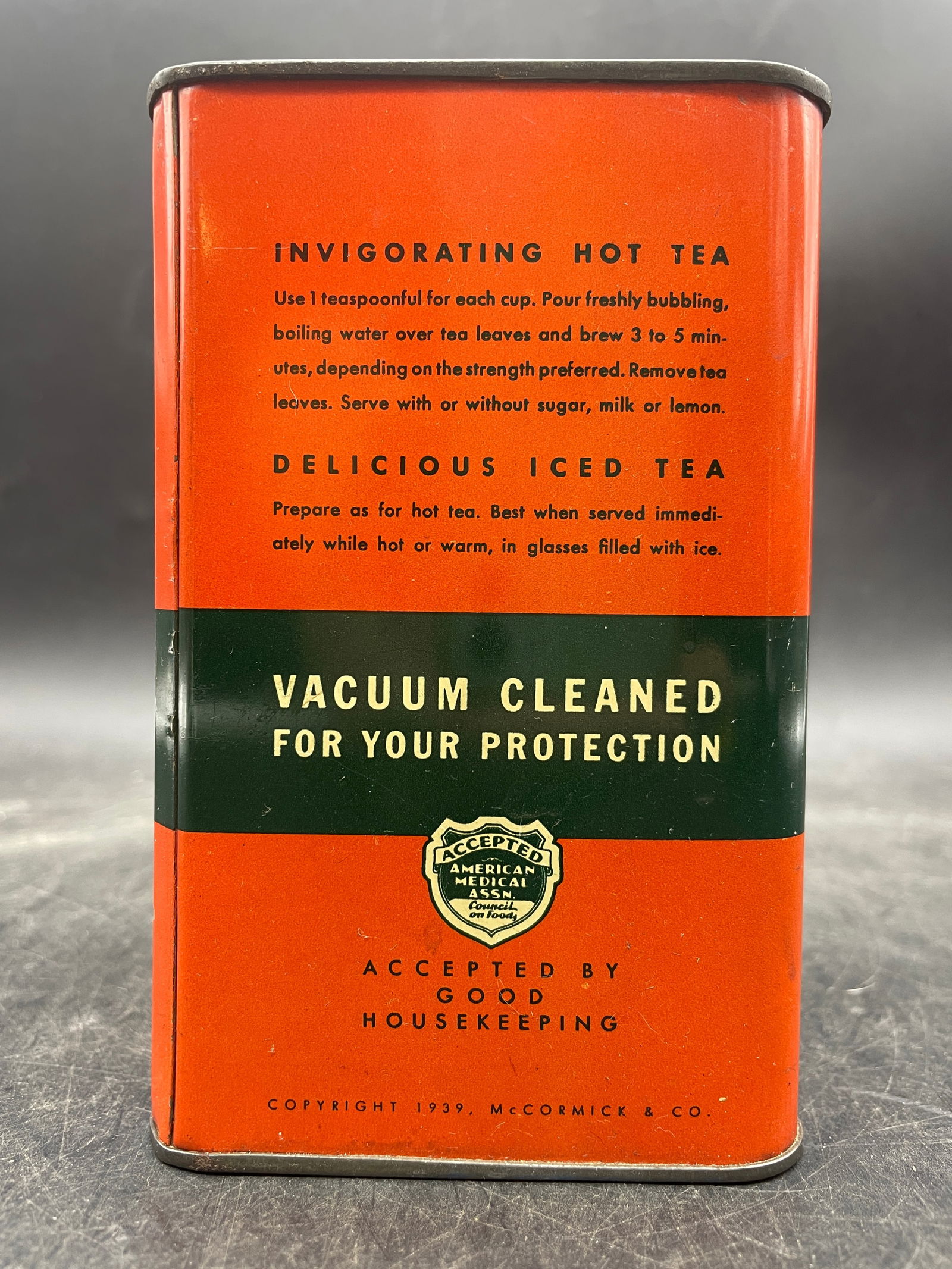 1930's McCormick Banquet Tea Tin 1/2 Pound - 5