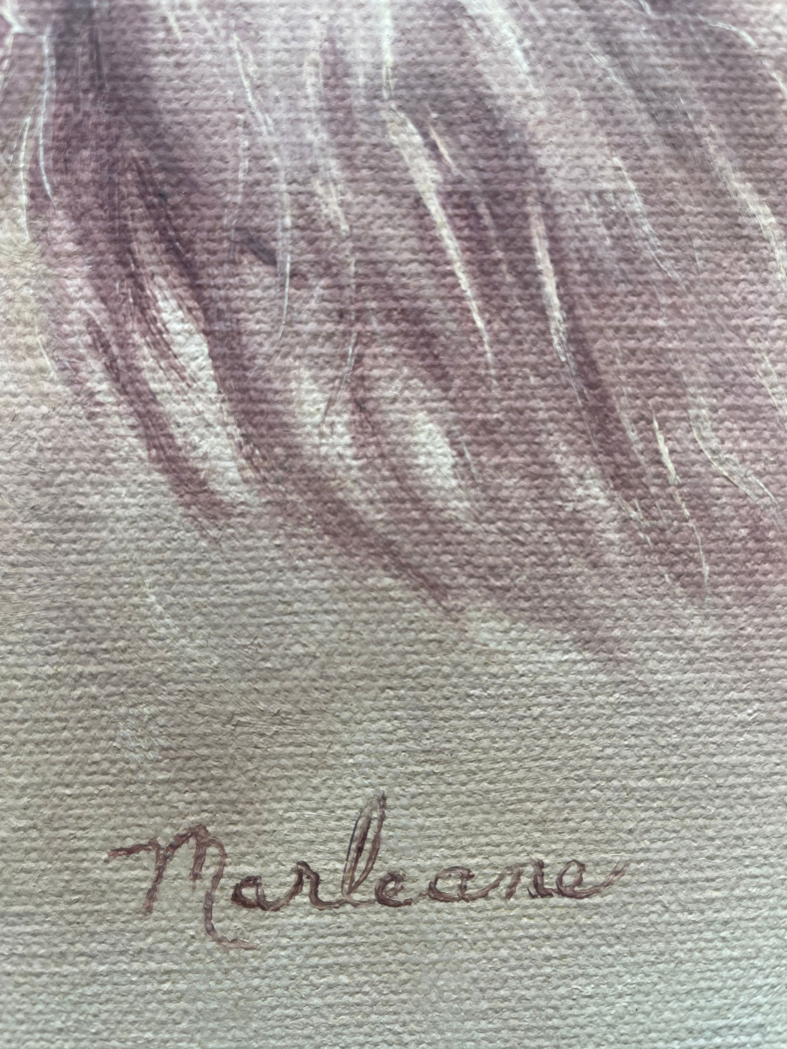 Vintage Poodle Oil On Canvas Portrait Original Signed Flocked Frame - 4