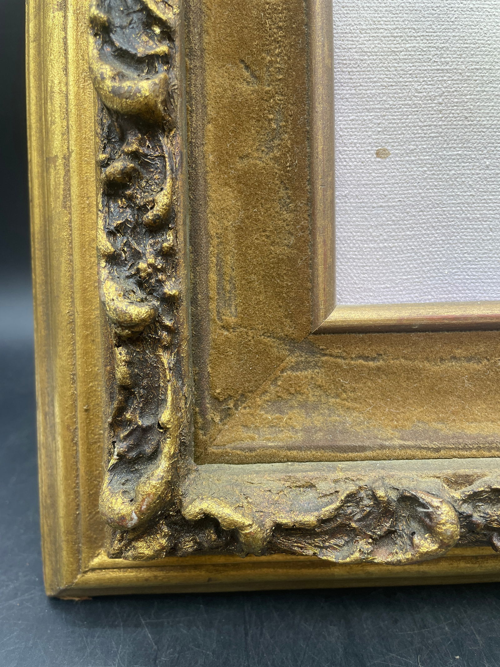 Vintage Poodle Oil On Canvas Portrait Original Signed Flocked Frame - 6