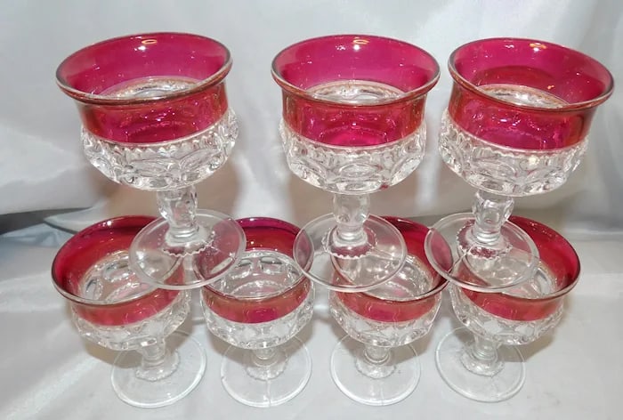 Tiffin Franciscan King's Crown Ruby Flash Footed Dish - 2