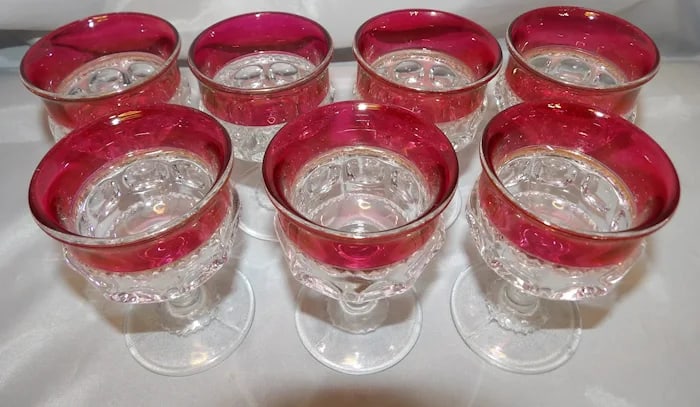 Tiffin Franciscan King's Crown Ruby Flash Footed Dish - 3