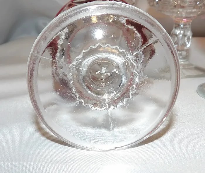 Tiffin Franciscan King's Crown Ruby Flash Footed Dish - 5