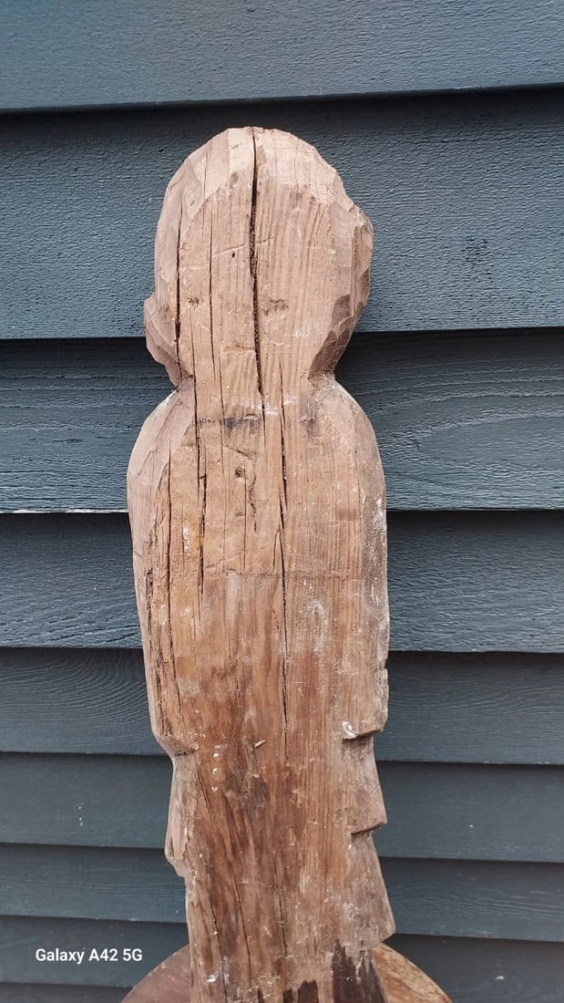 Antique Wood Carved Folk Art Knights Templar 18th 19th Century - 4