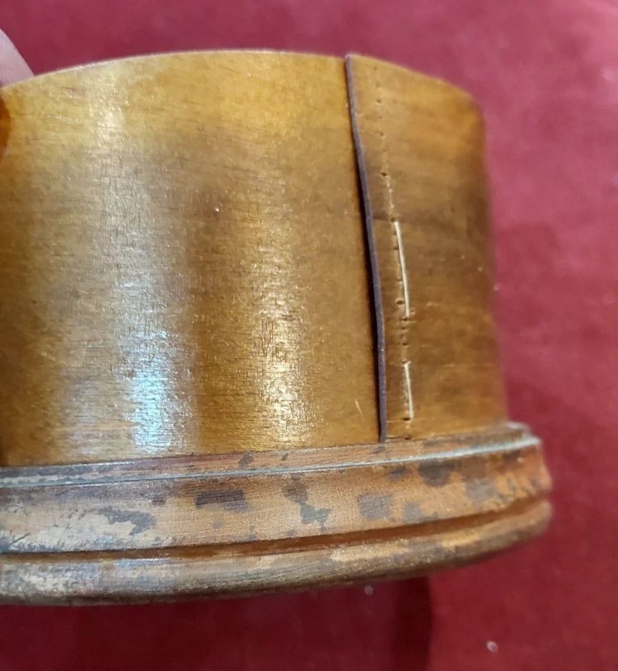 Antique Folk Quaker Shaker Sewing Box Round 1890 - 2