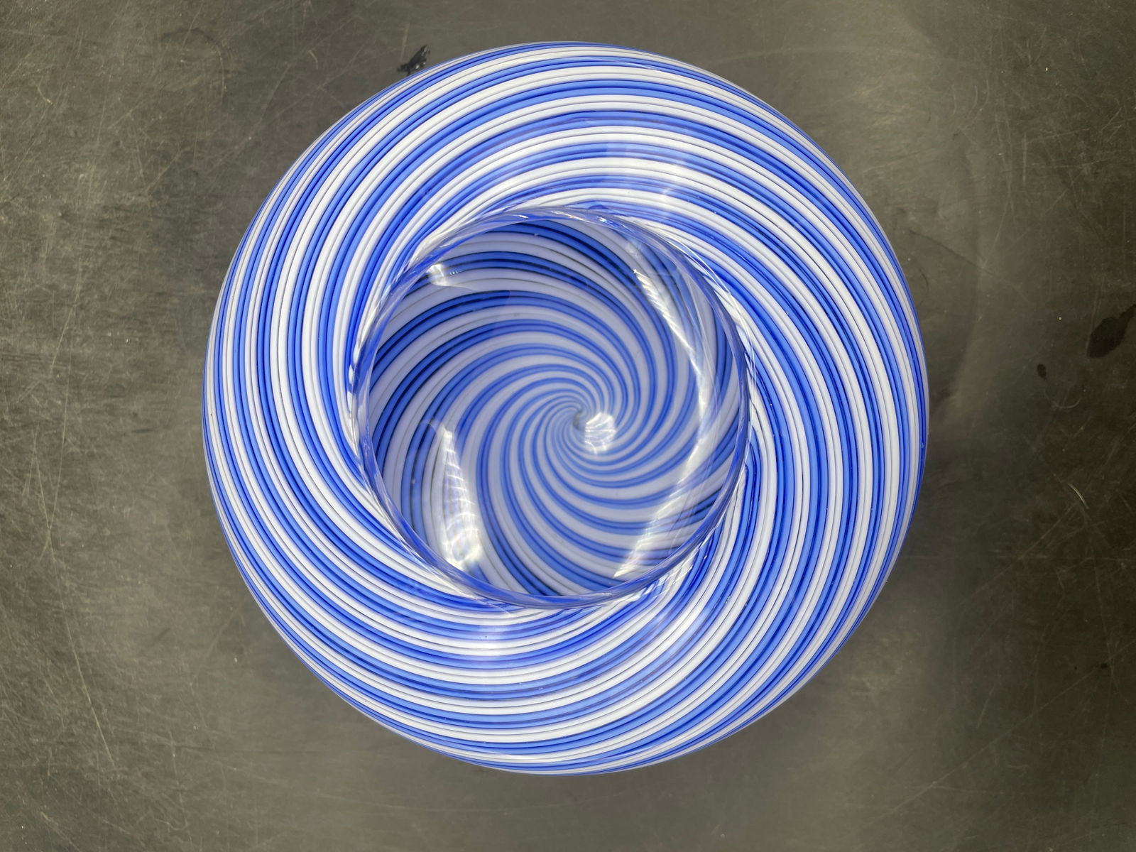 Vintage Murano Blue White Gold Latticino Bowl - 5