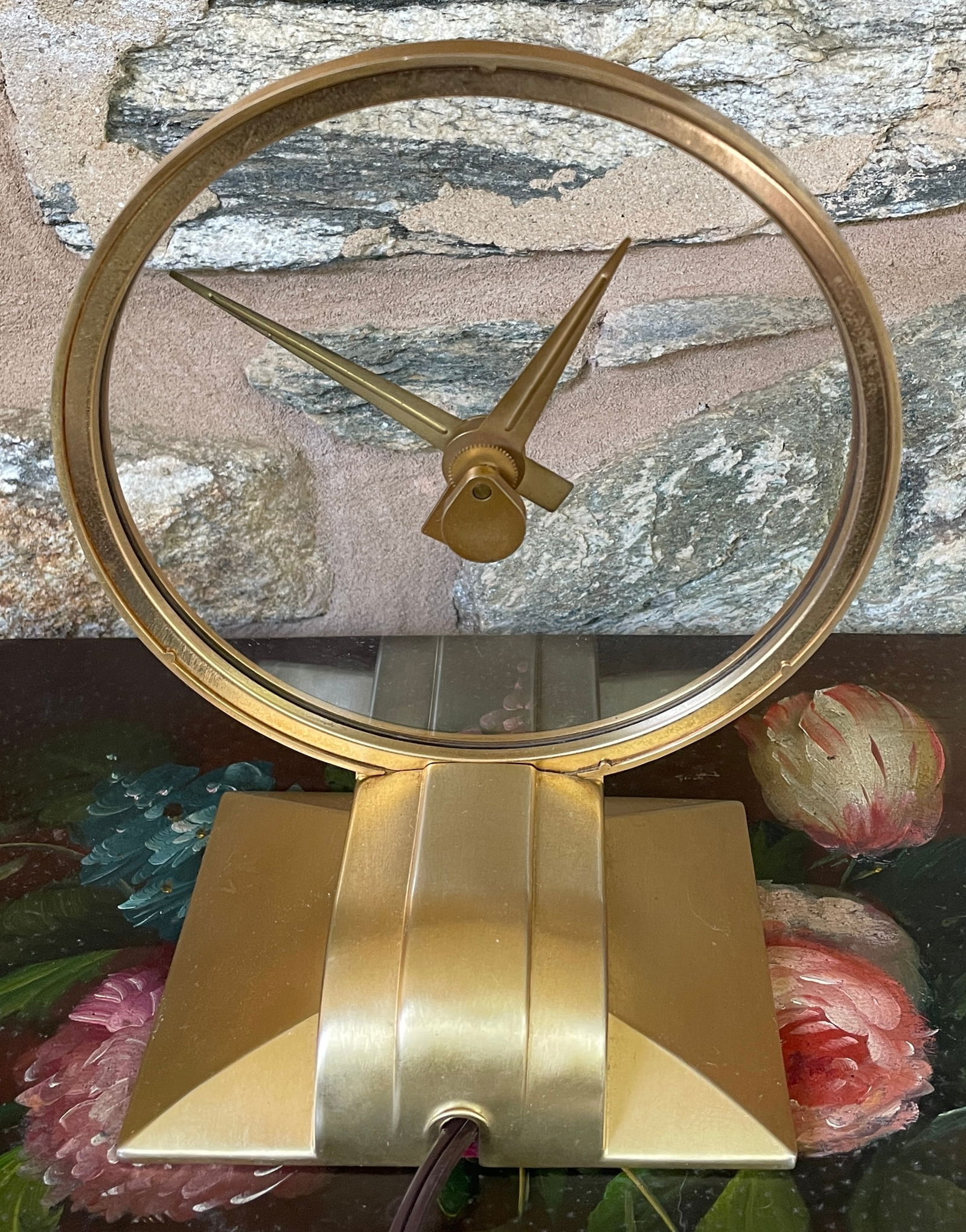 Vintage Mid Century Jefferson Golden Hour Electric Clock, Glows - 3