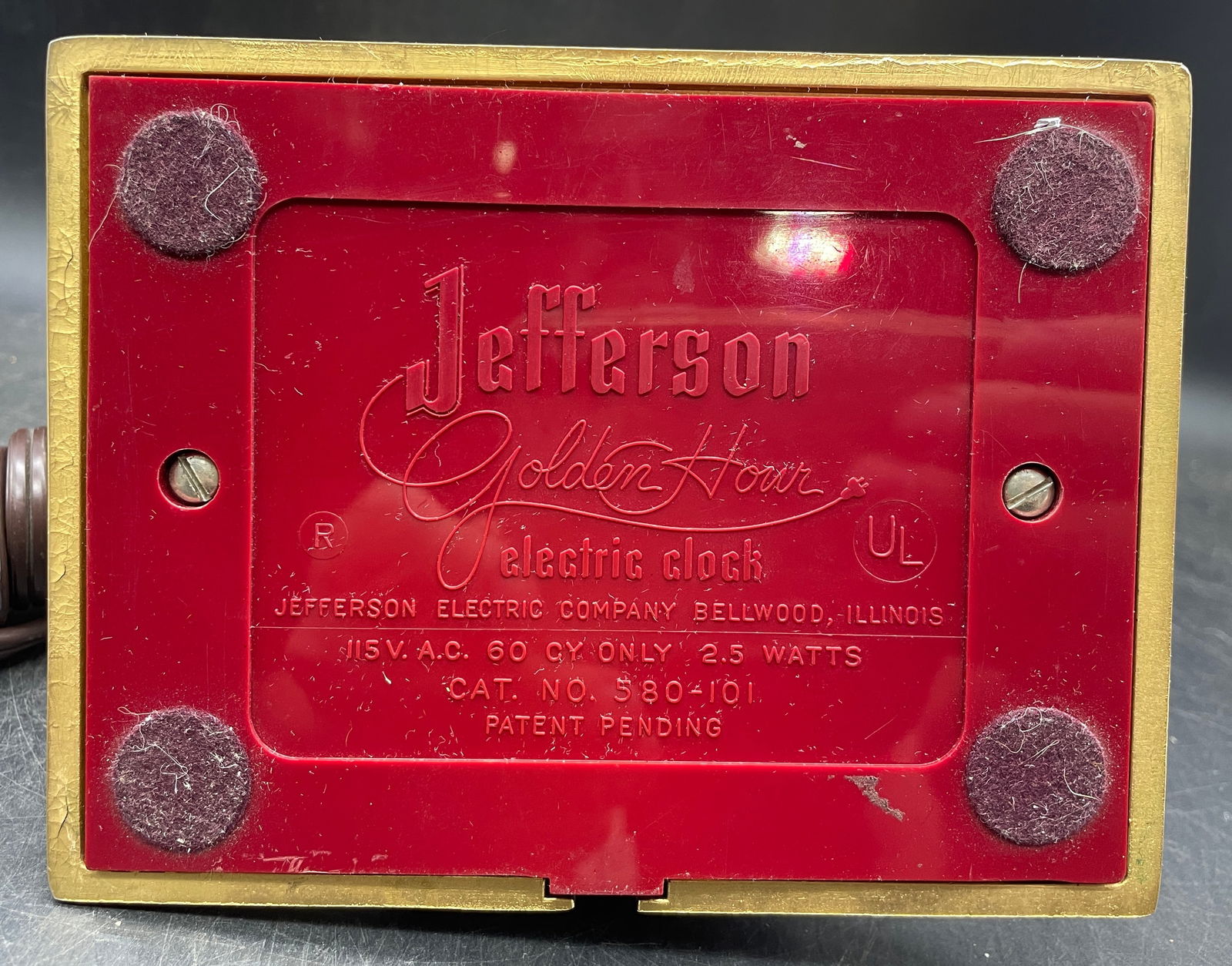 Vintage Mid Century Jefferson Golden Hour Electric Clock, Glows - 8