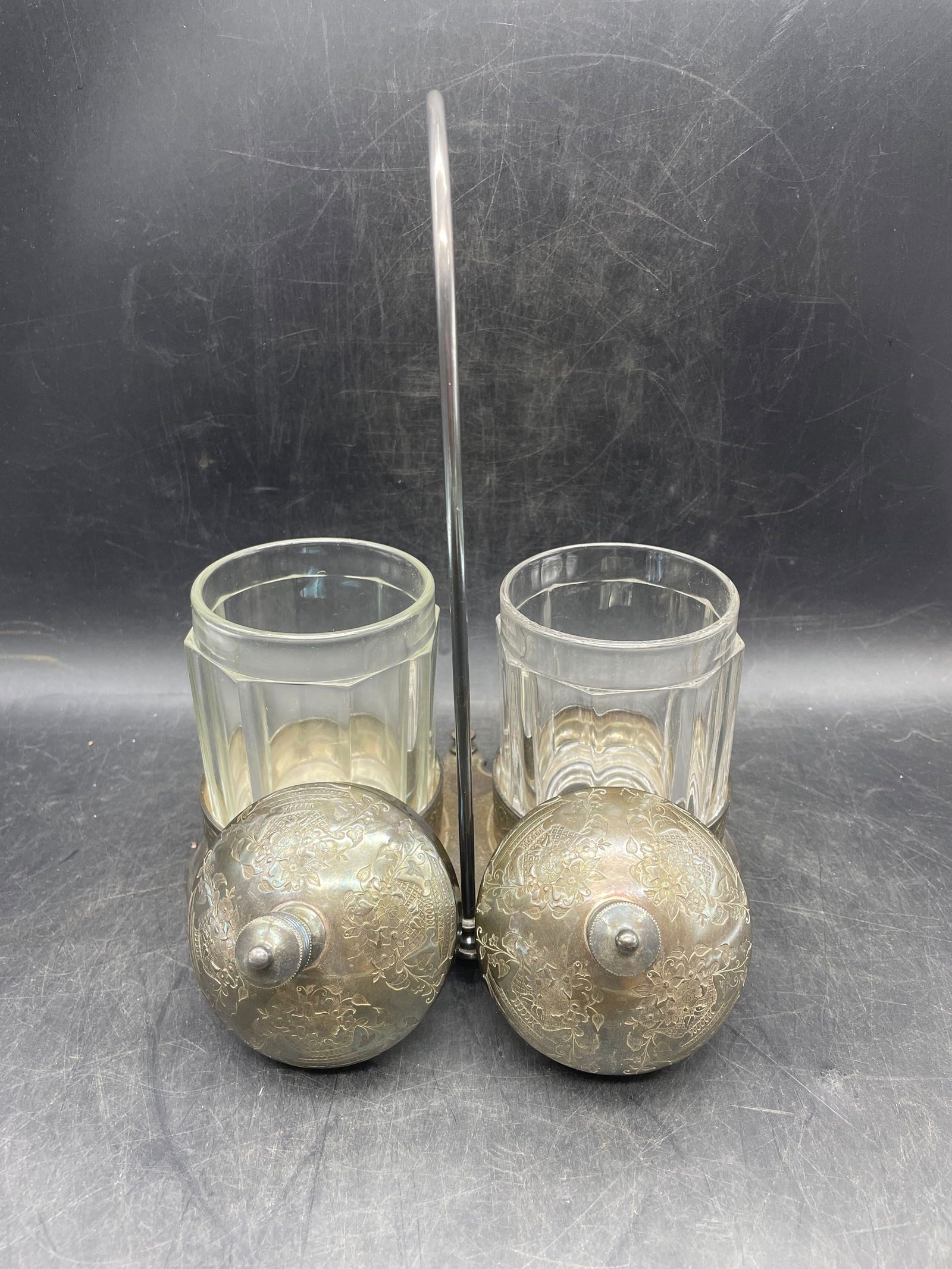 Victorian Silver Plated Double Pickle Castor Ivy, Birds - 8