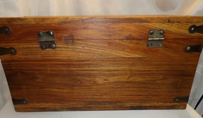 Wooden Storage Chest Cast Iron Hardware - 6