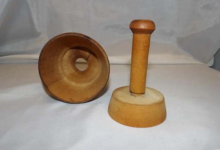 Antique Small Wooden Floral Pattern Butter Mold - 3