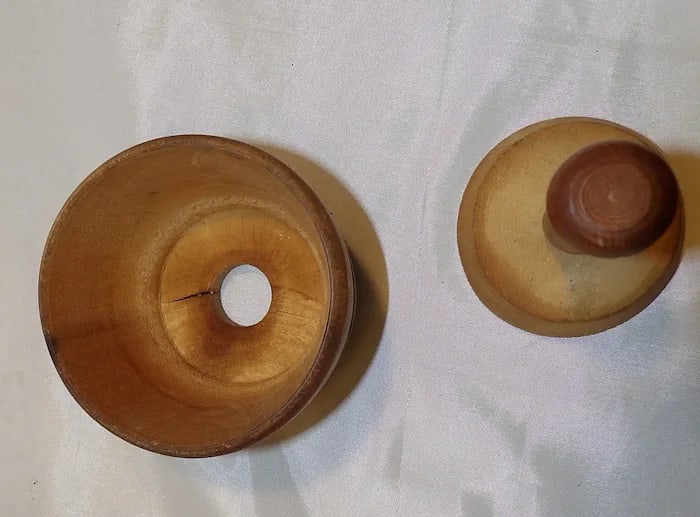 Antique Small Wooden Floral Pattern Butter Mold - 4