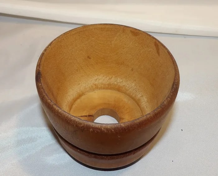 Antique Small Wooden Floral Pattern Butter Mold - 5