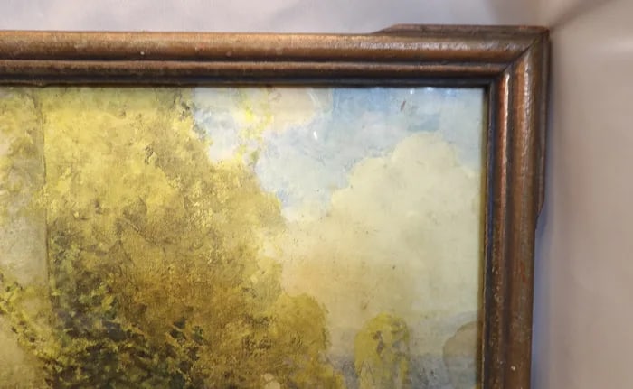 Antique Framed Lithograph ""Peaceful Afternoon"" Stern - 6