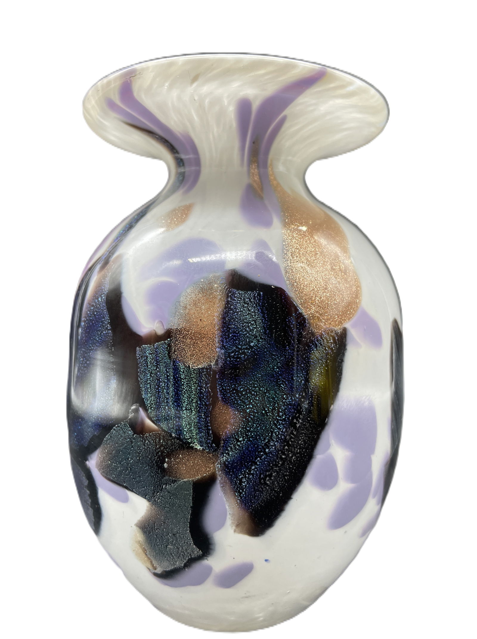 Rochester NY Artist Signed August Hueter Studio Glass Vase 1997 - 2