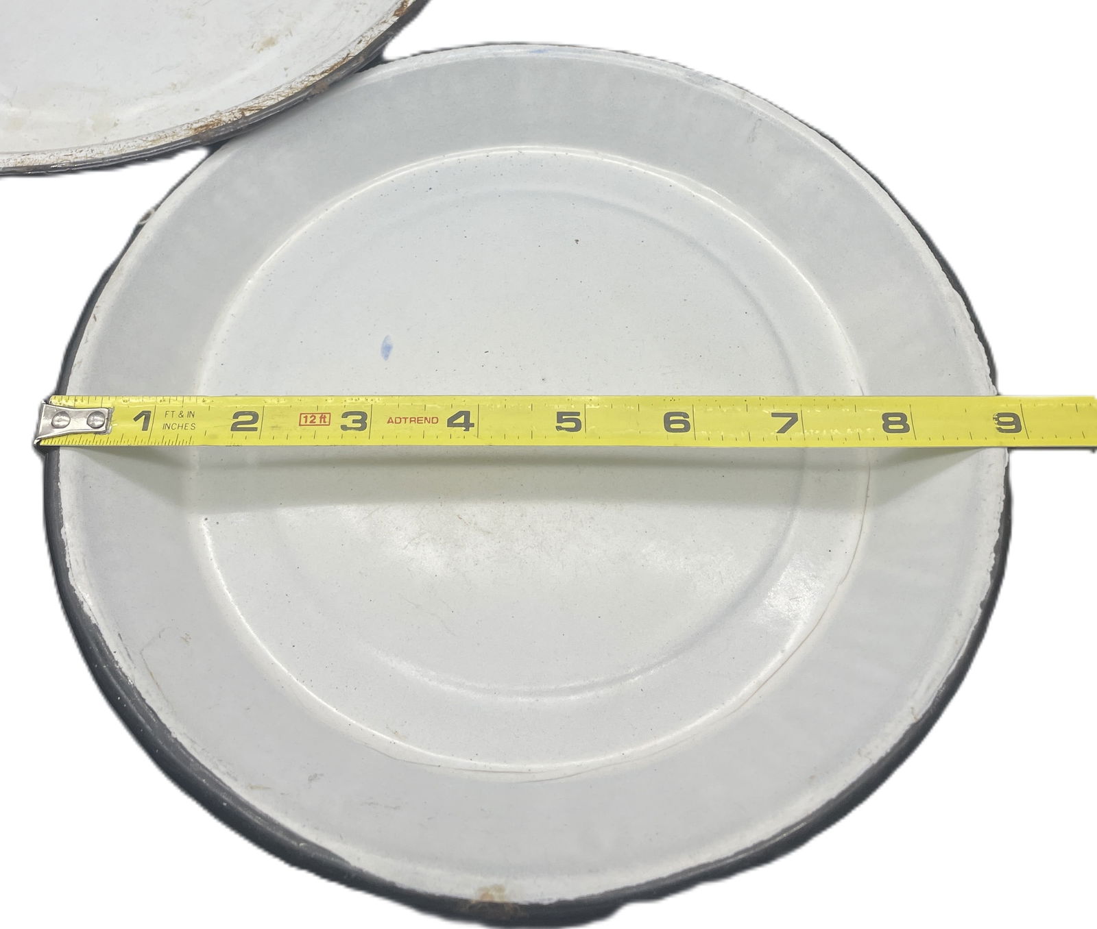 3 Antique Cobalt Blue & White Swirl Enamelware Pie Plate Graniteware Agate - 6