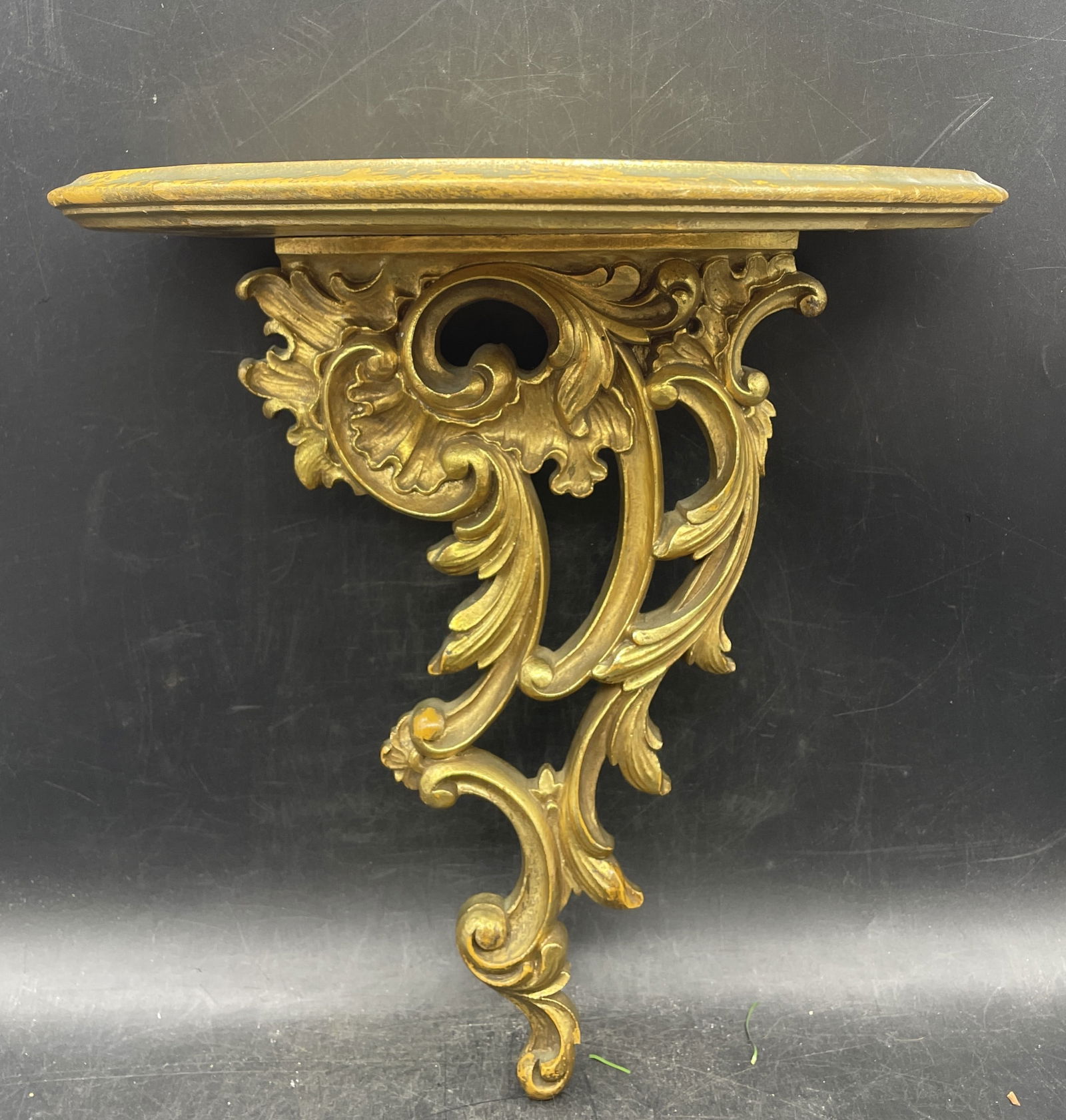 Gilt Italian Rocco Style Acanthus Leaf Wall Shelf Carved FLORENTINE - 3