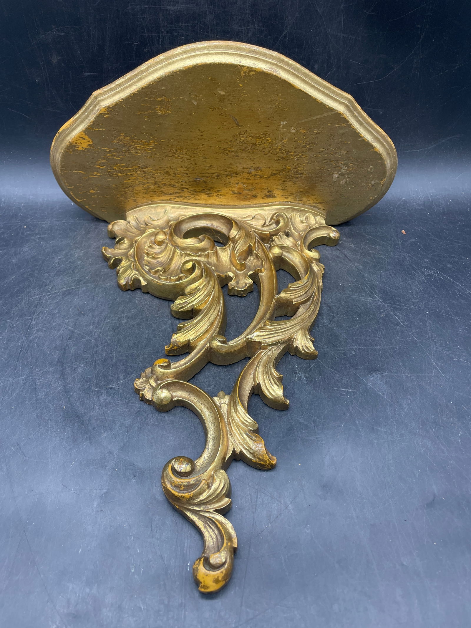 Gilt Italian Rocco Style Acanthus Leaf Wall Shelf Carved FLORENTINE - 5